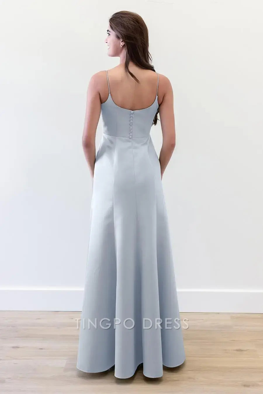 TingPo Wholesale Elegant Thin Strip Solid Color Dress - Sleeveless Midi Dress Suitable for Dating and Parties